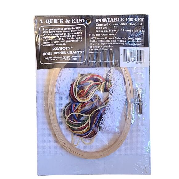 Vintage home craft decor cross stitch hoop kit - Picture 4 of 5